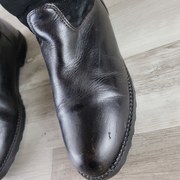 Vintage Blondo Suede, Leather Black, Dark Brown Mid Calf Boots Women's 8B - Picture 5 of 16
